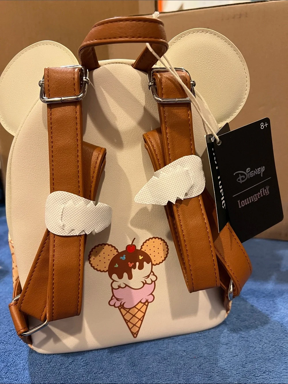 Disney Loungefly Kids Cream & Brown Mickey Ice Cream Mini Backpack